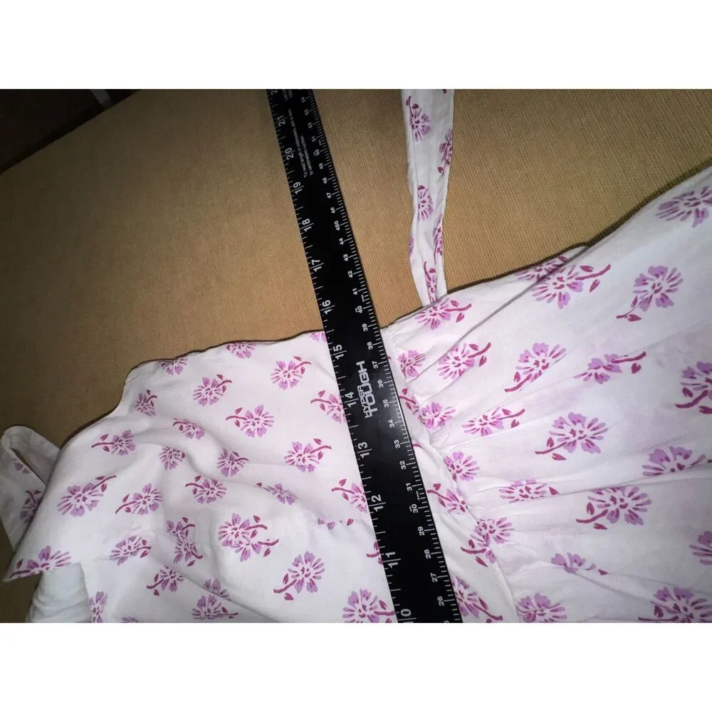 J. Crew Dress, White with purple flowers, floral, 100% Cotton